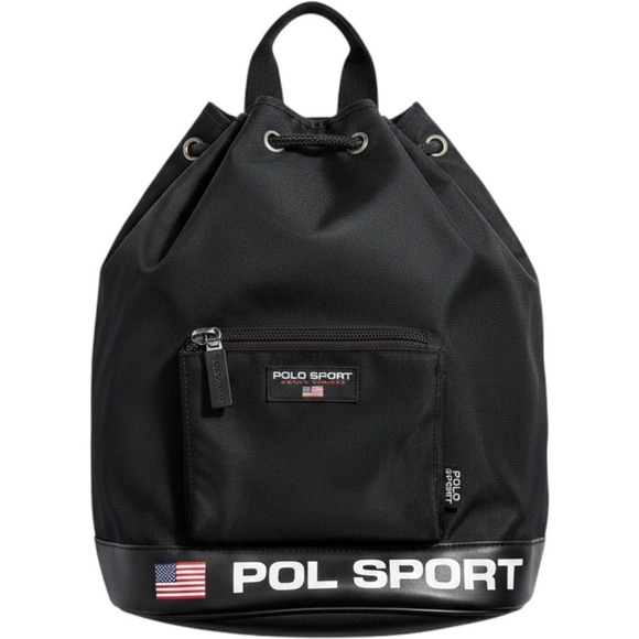 Polo Ralph Lauren Other - Polo Sport‎ Ralph Lauren Black Nylon Drawstring Backpack Bucket Bag Vintage